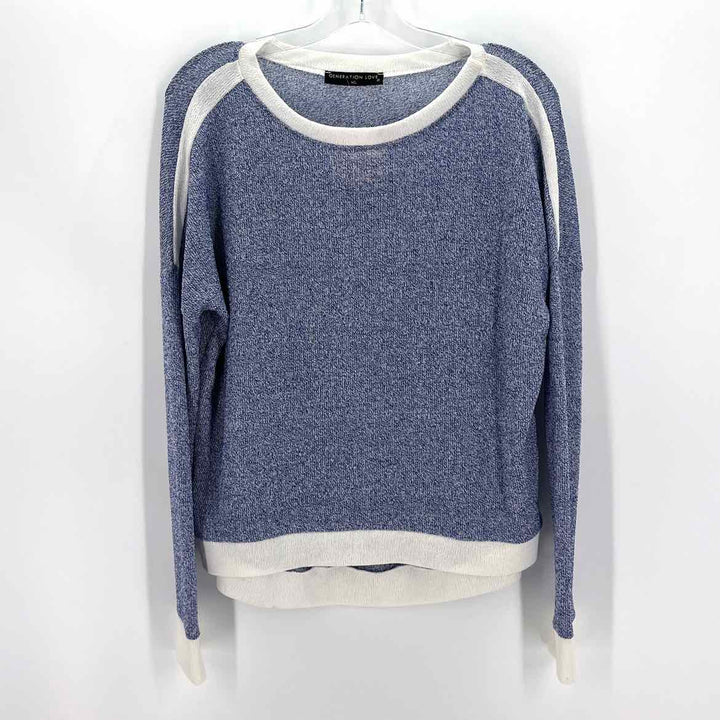 Size M/L GENERATIONAL LOVE Blue Knit Shirt