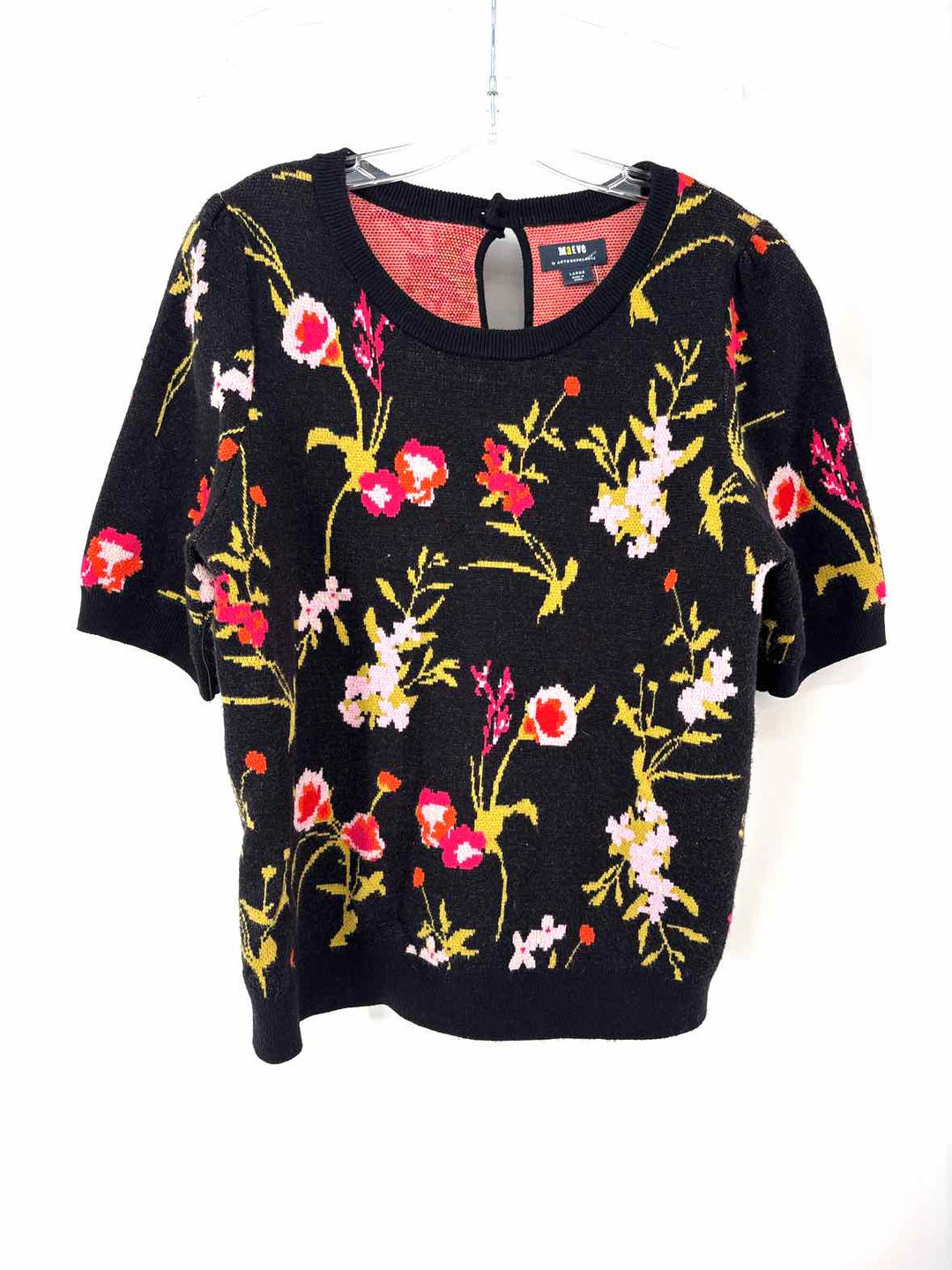 Size L MAEVE Black Print Sweater