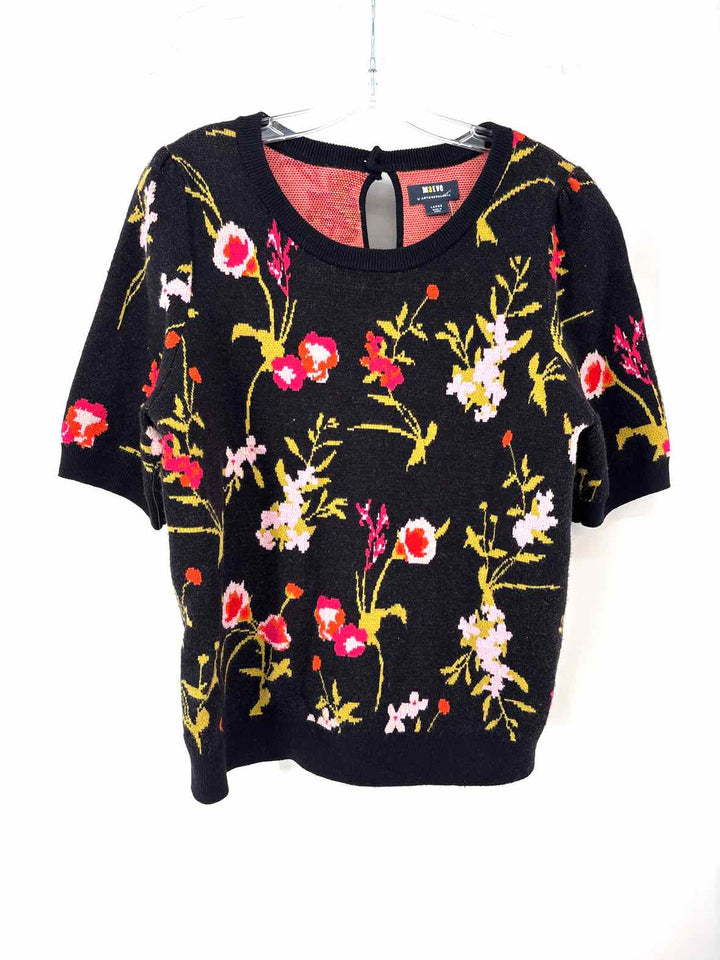 Size L MAEVE Black Print Sweater