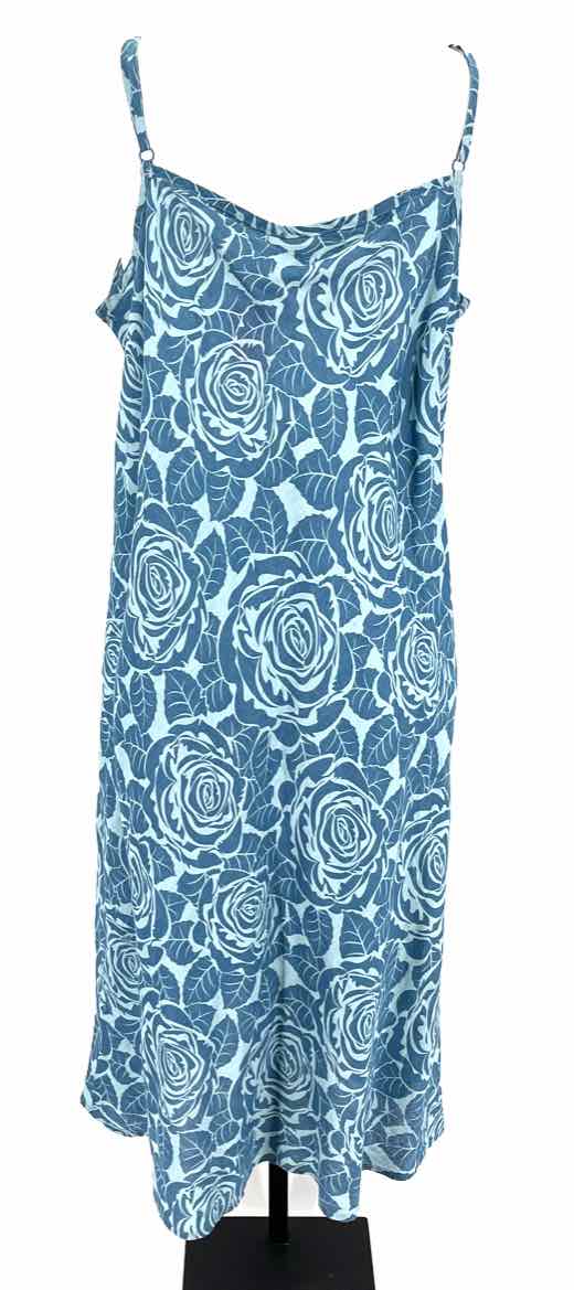 Size L FLAX Blue Linen Dress