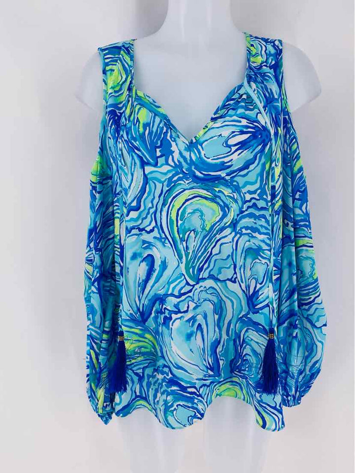 Size S Lilly Pulitzer Navy Silk Shirt