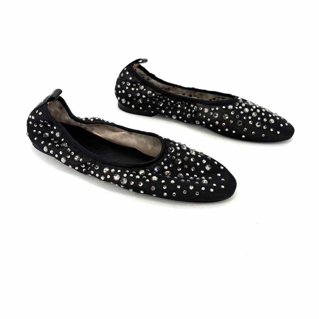 Shoe Size 9 Tory Burch Black Mesh Leather Flats