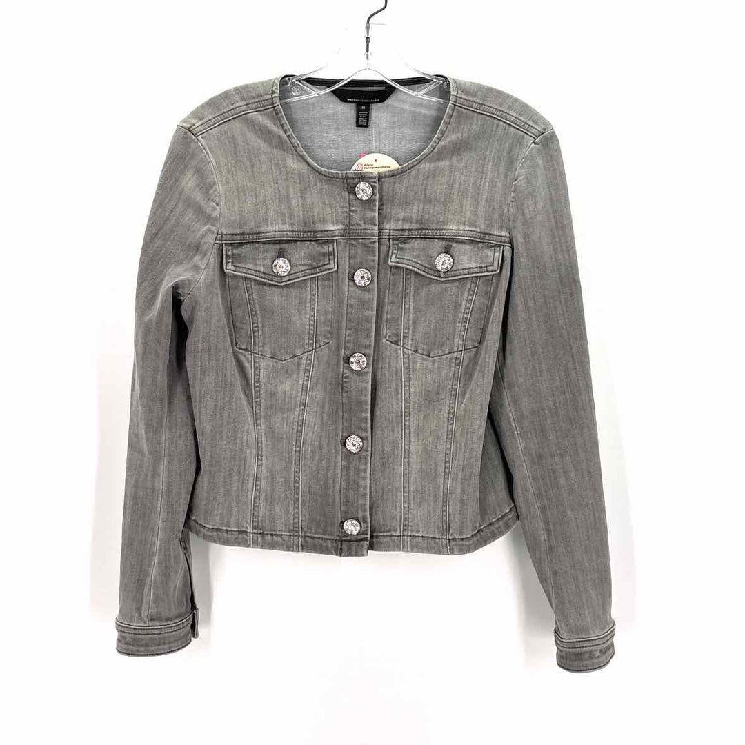 Size M White House Black Market Gray Denim Jacket