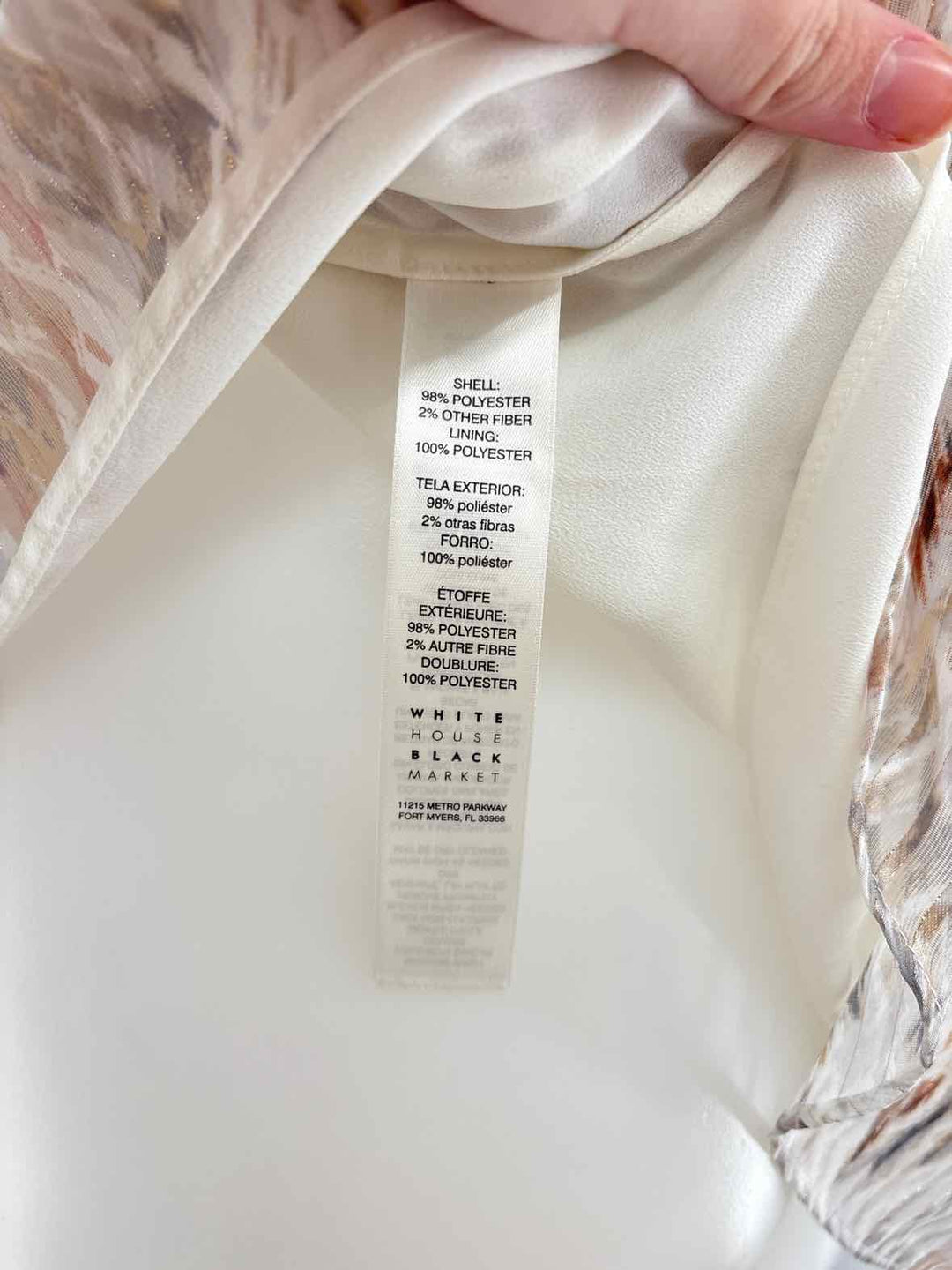 Size M White House Black Market Silver Shirt