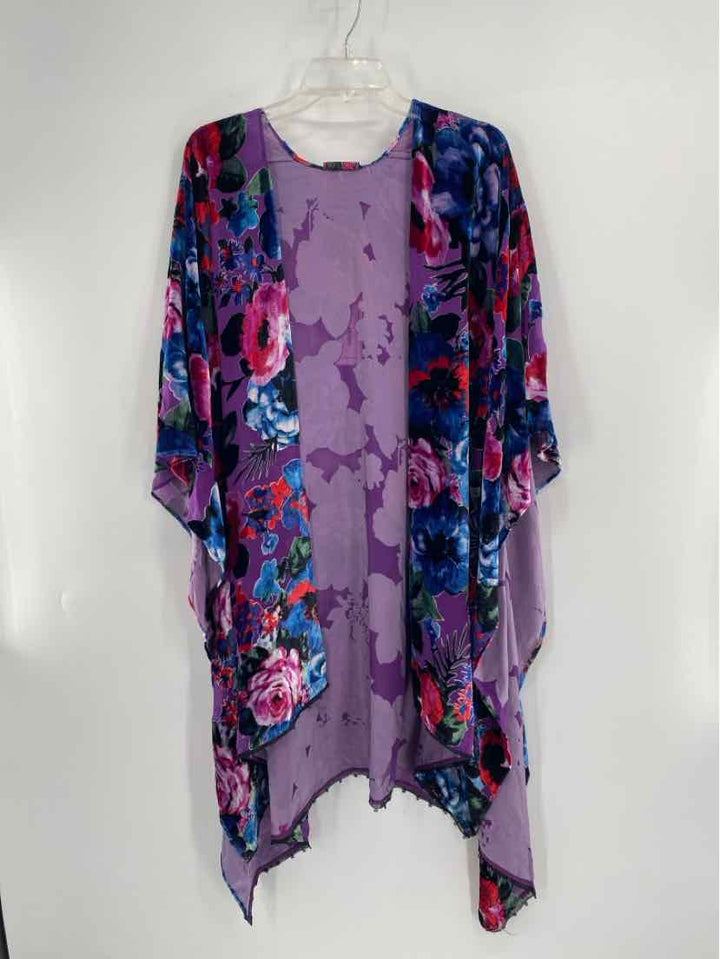 Size S Johnny Was Purple Velour Cardigan
