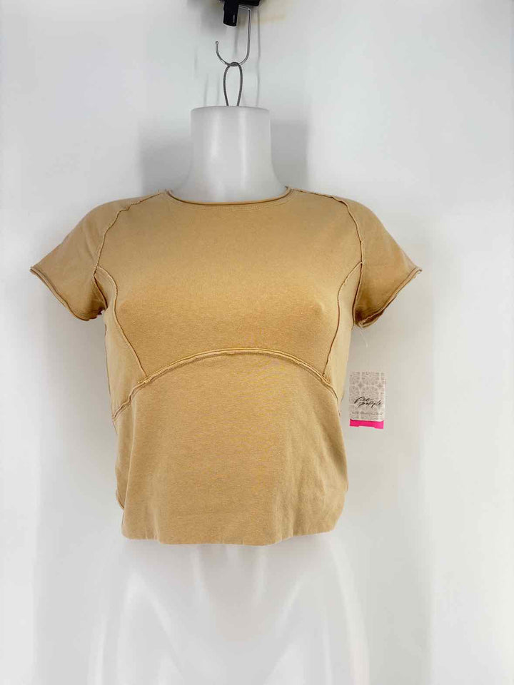 Size L FREE PEOPLE Tan Shirt