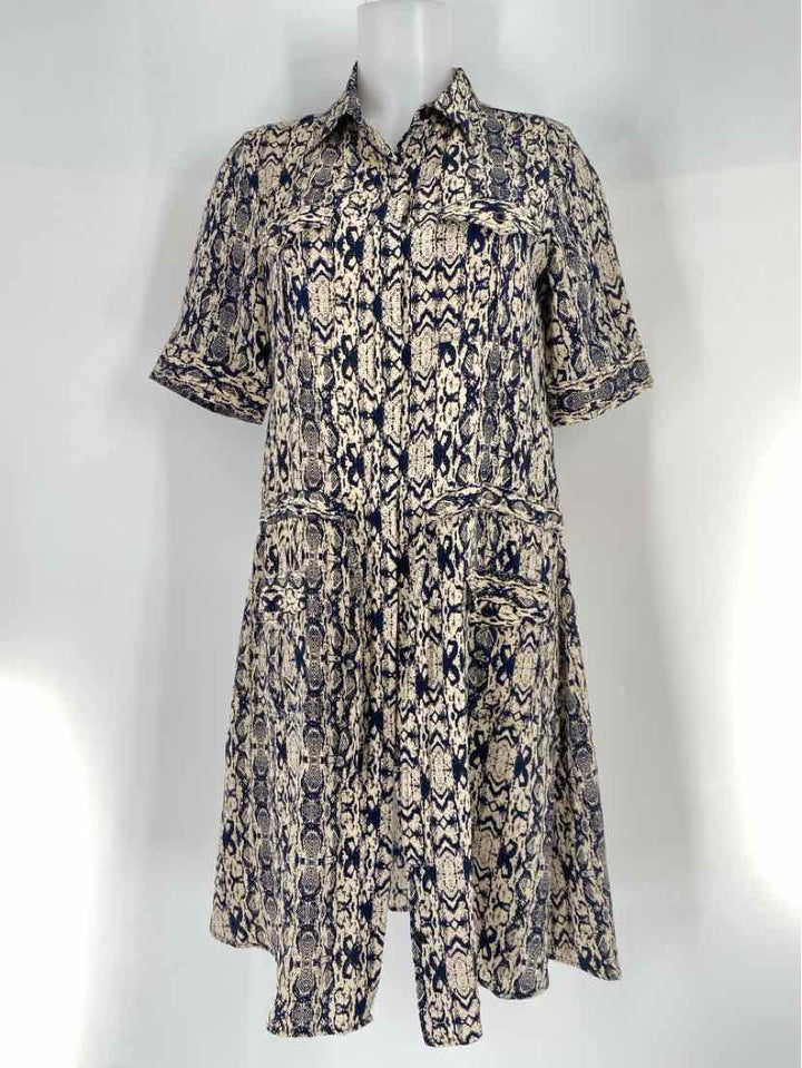 Size L Navy Print Dress