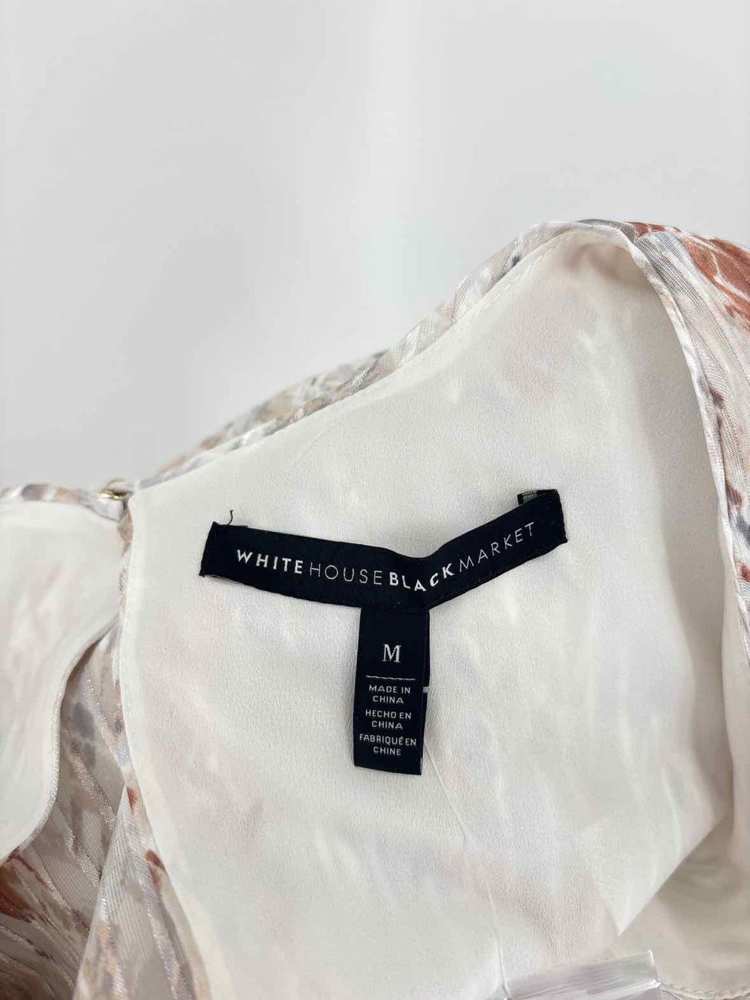 Size M White House Black Market Silver Shirt