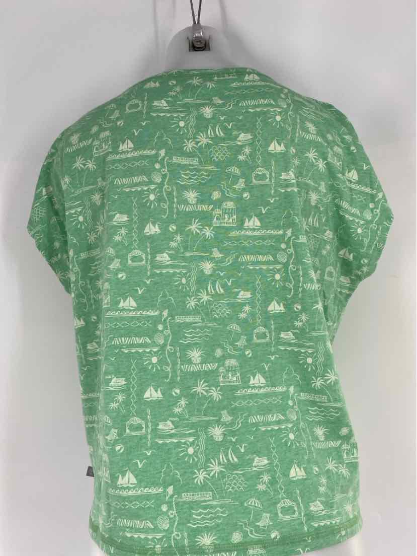 Size L Talbots Green Print Shirt