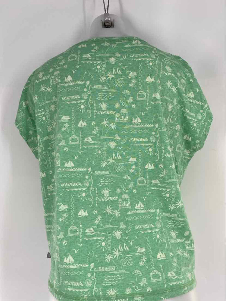 Size L Talbots Green Print Shirt
