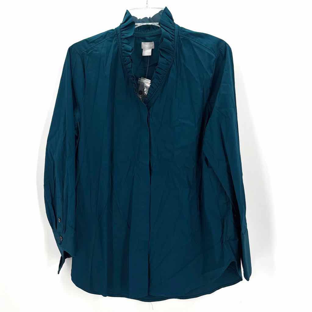 Size 12 Chico's Teal Shirt