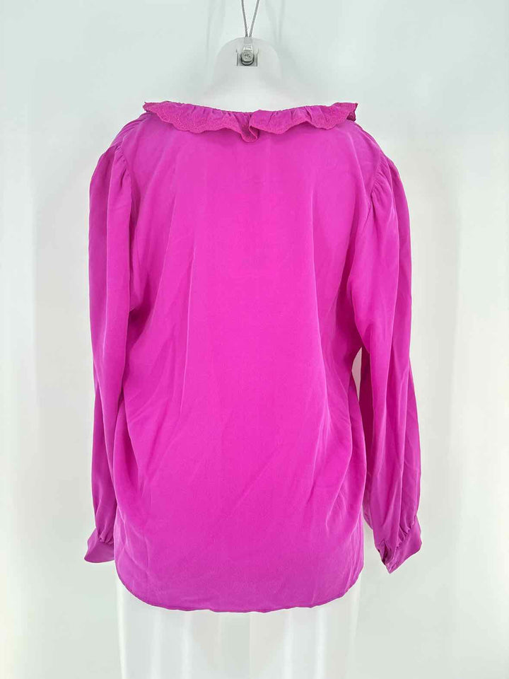 Size 10 SEZANE Fuschia Silk Shirt