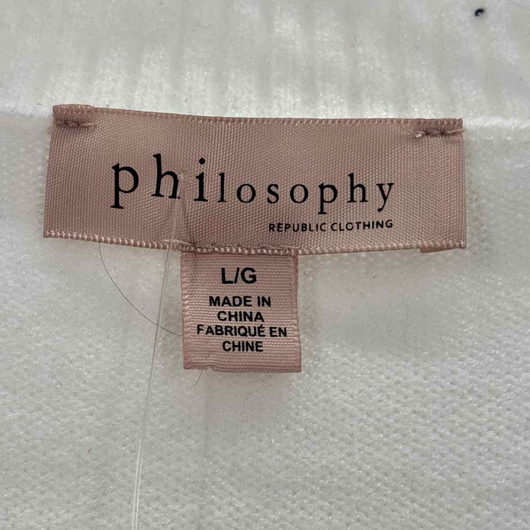 Size L PHILOSPHY Ivory Viscose Knit Sweater