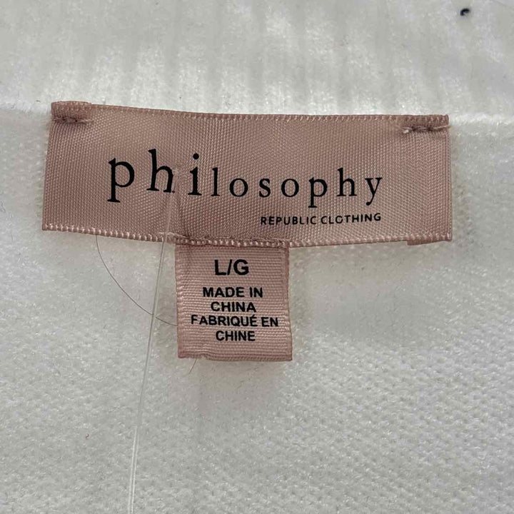 Size L PHILOSPHY Ivory Viscose Knit Sweater