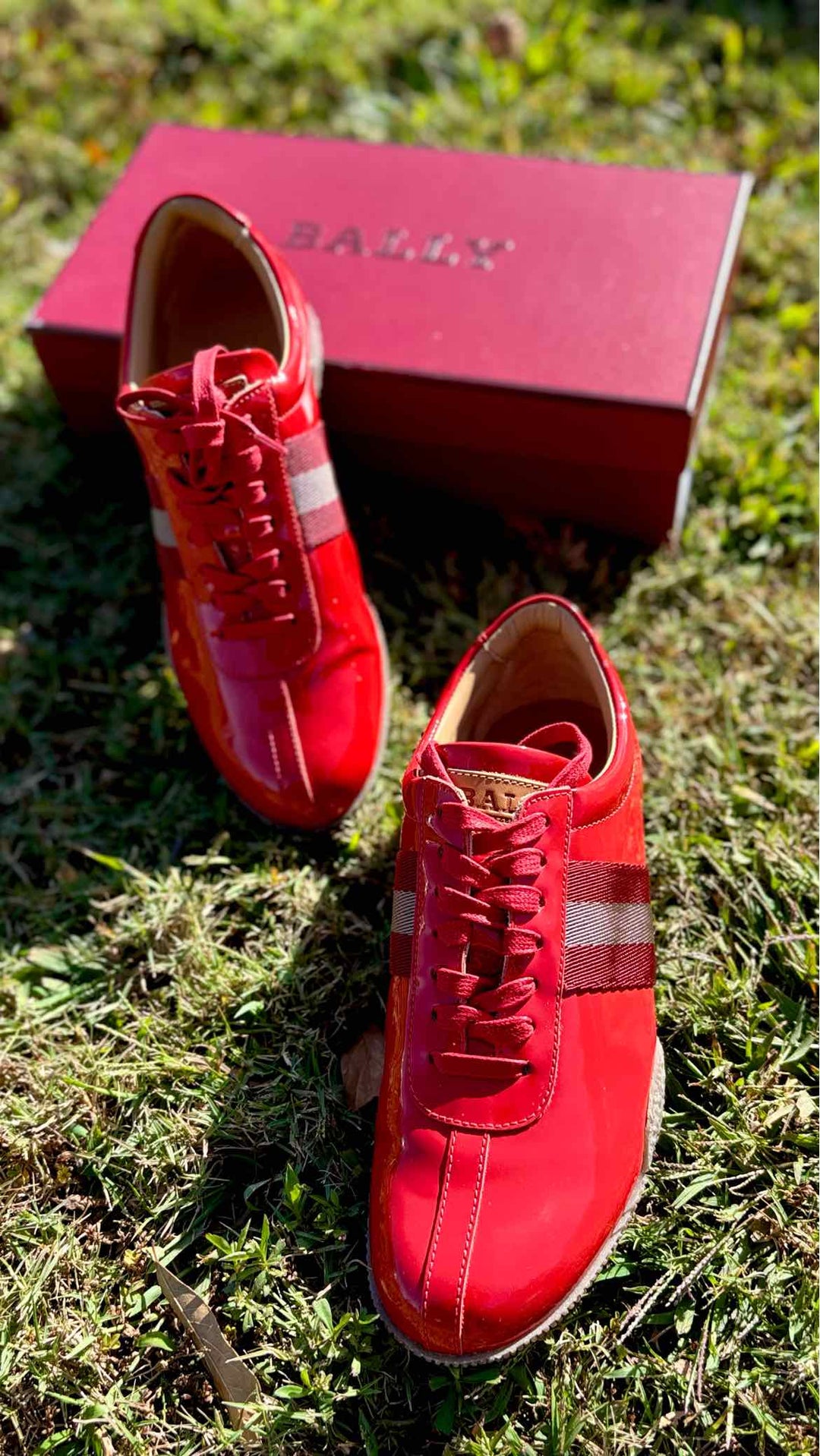 Shoe Size 7.5 Bally Red PATENT Luxury - Sneakers