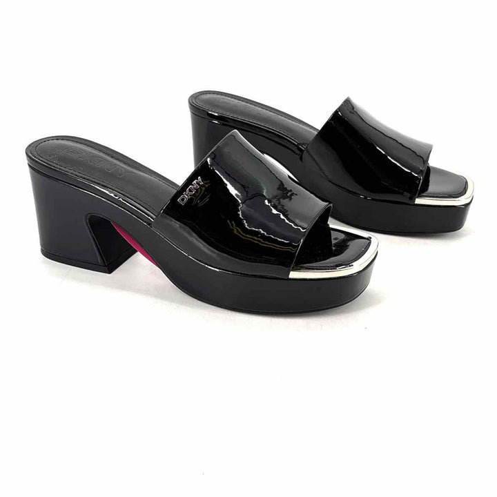 Shoe Size 8.5 DKNY Black PATENT Sandals