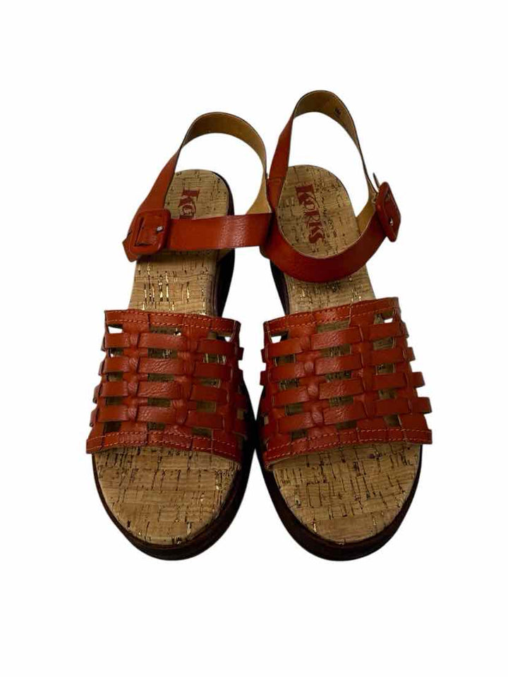 Shoe Size 9 KORKS Rust Leather Sandals