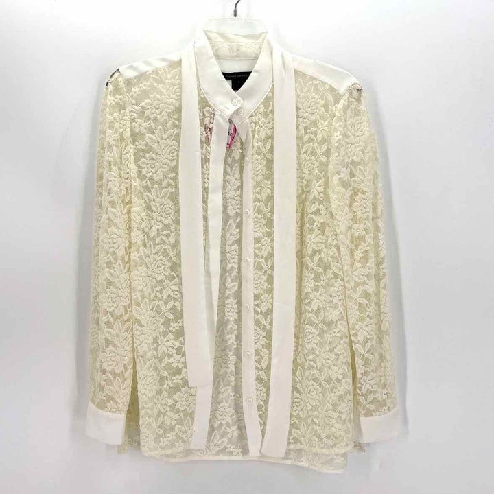 Size L FRENCH CONNECTION Ivory Lace Shirt