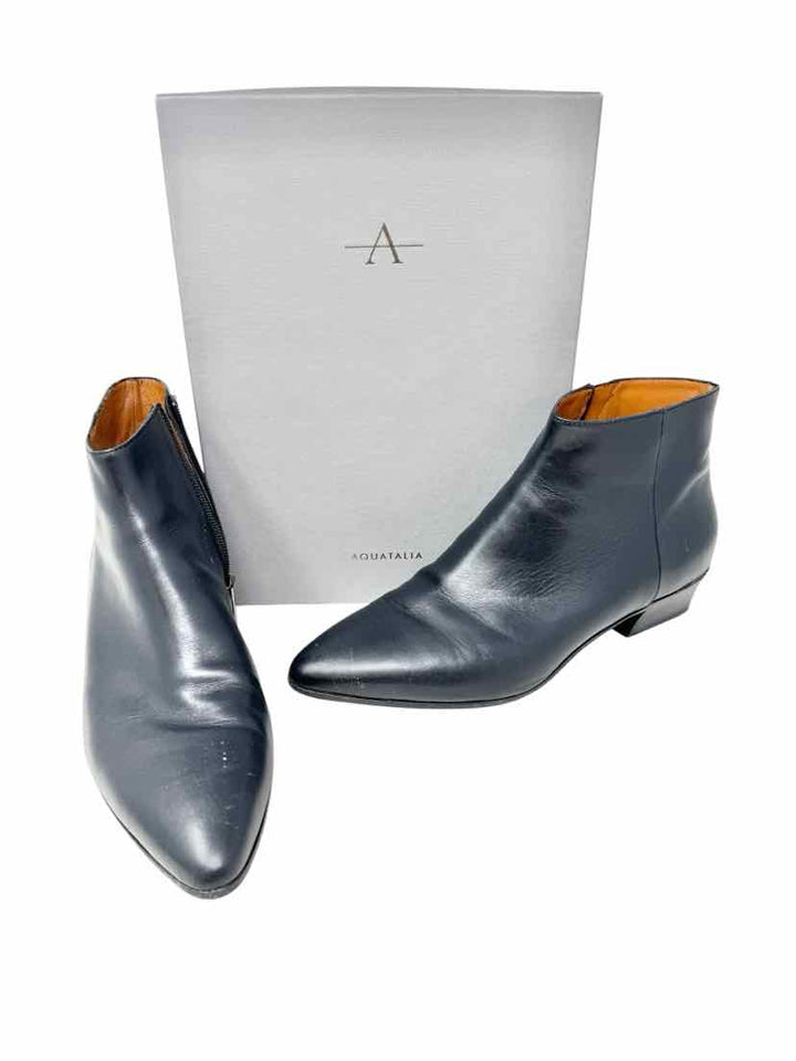 Shoe Size 11 Aqatalia Black Leather Luxury - Boots