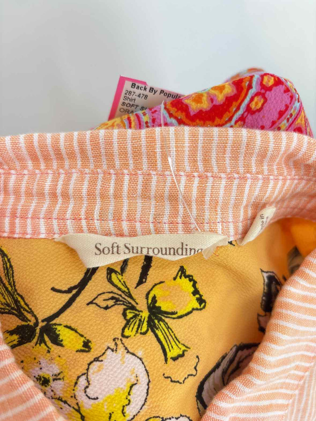 Size L SOFT SURROUNDINGS ORANGE PRINT Shirt