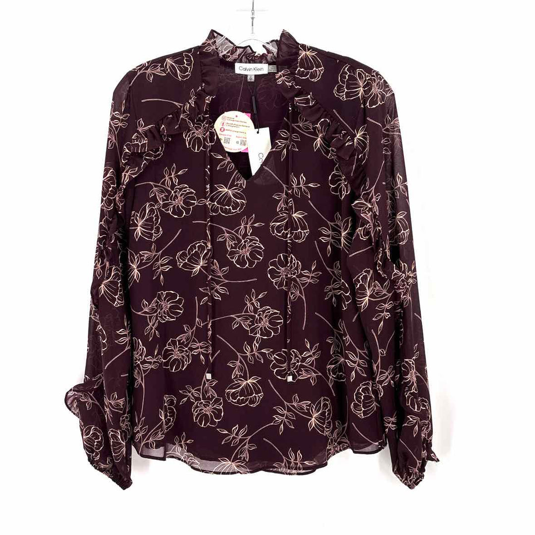Size S Calvin Klein Burgundy Shirt