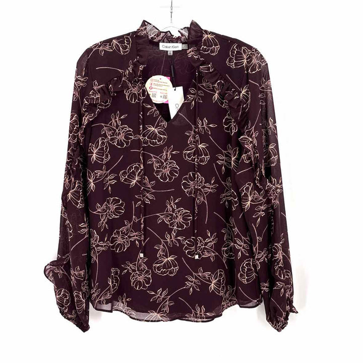 Size S Calvin Klein Burgundy Shirt