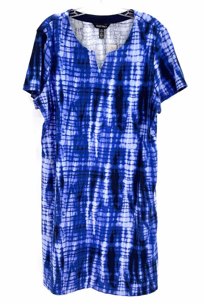 Size XL ELLEN TRACY Blue Cotton Dress