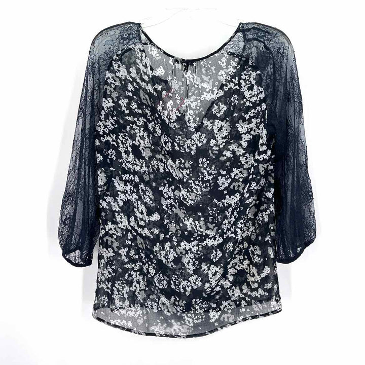 Size M Ann Taylor Navy Print Shirt