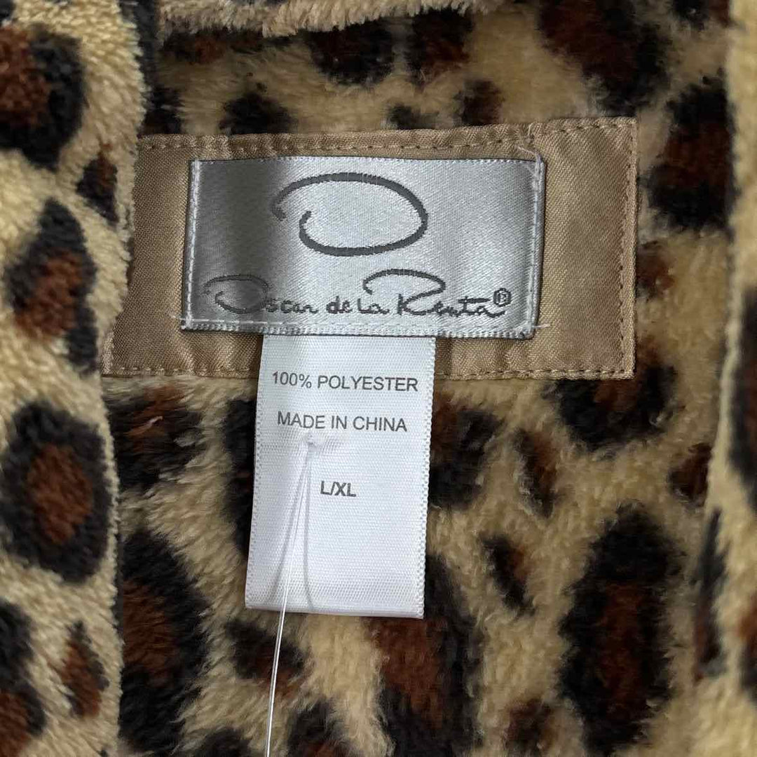 Size L/XL OSCAR DE LA RENTE Multi-Color Fleece Robe