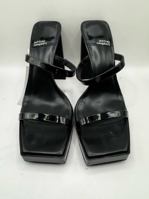 Shoe Size 10 JEFFREY CAMPBELL Black PATENT Sandals