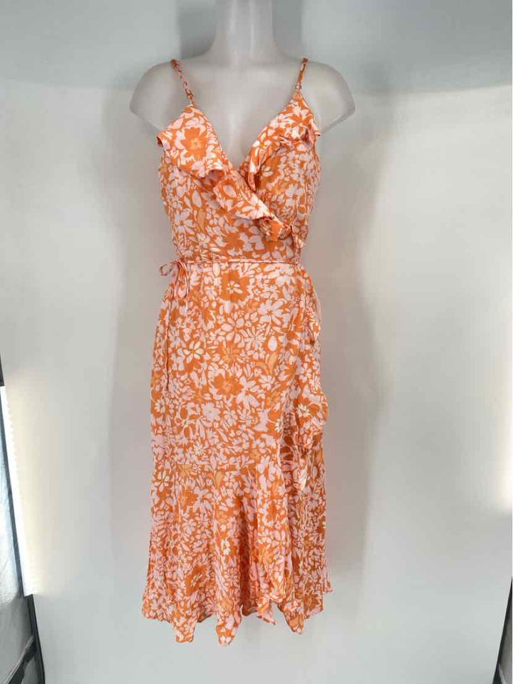 Size L MINK PINK ORANGE PRINT Dress