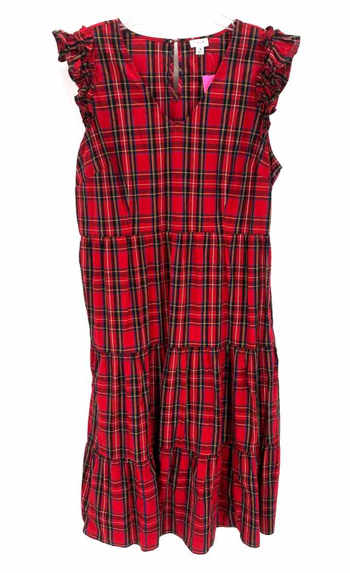 Size 18 J Crew Red Print Dress
