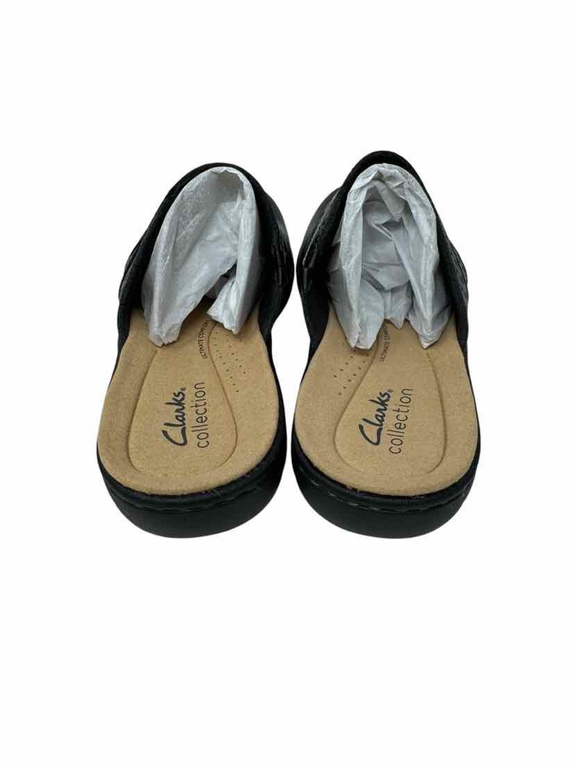Shoe Size 7.5 CLARKS Black Leather Flats