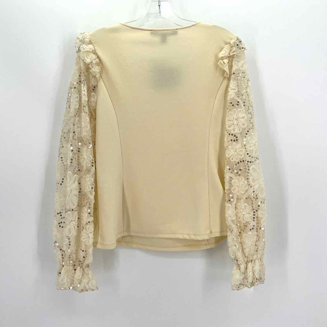 Size L Andrew Marc Cream Lace Shirt