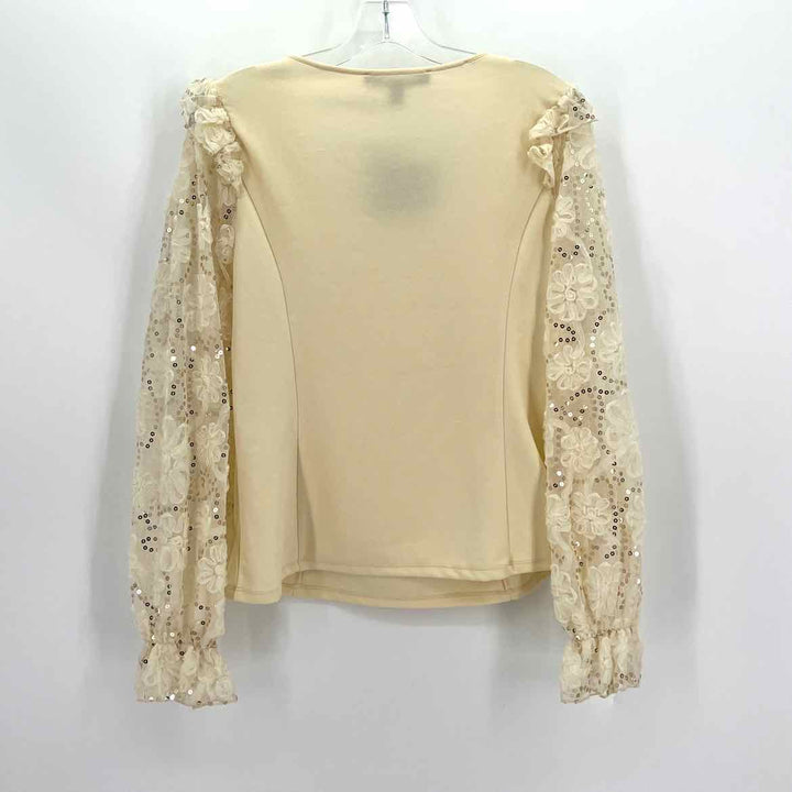 Size L Andrew Marc Cream Lace Shirt