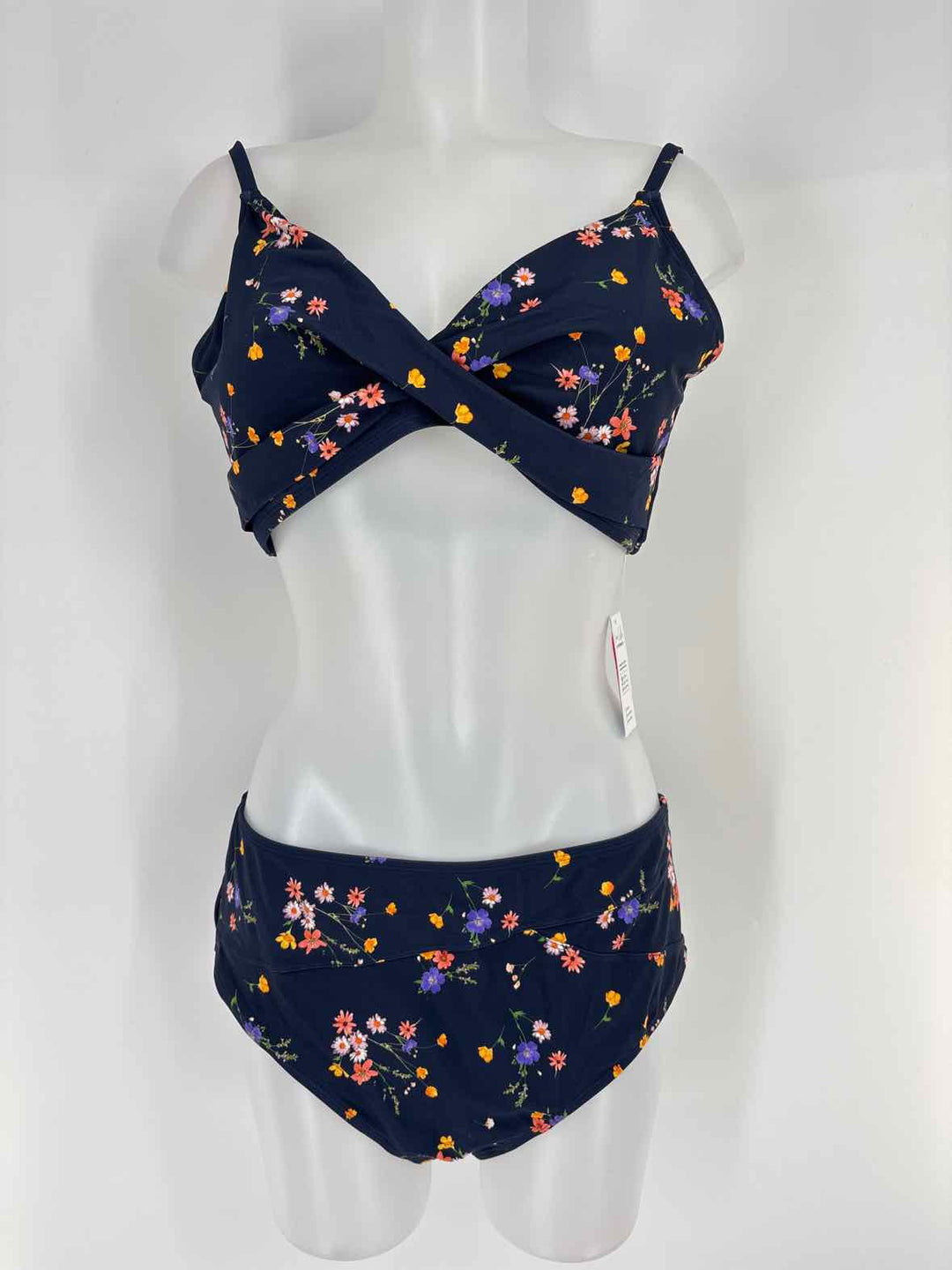 Size XL CUPSHE Navy Print Swimsuit