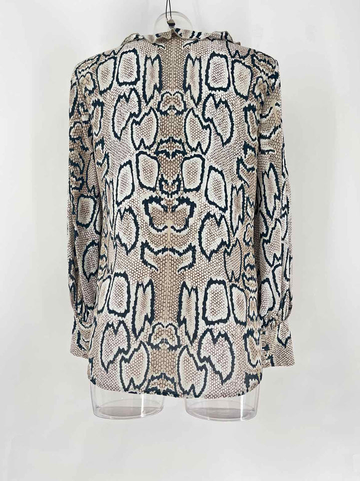 Size M CABI Beige Print Shirt
