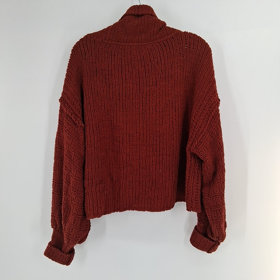 Size S WE THE FREE Burgundy Knit Sweater
