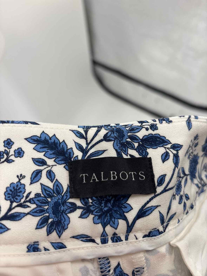Size 2 Talbots White Print Pants