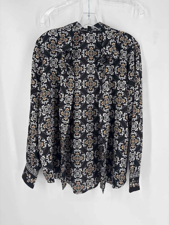 Size M Ann Taylor Black Print Shirt