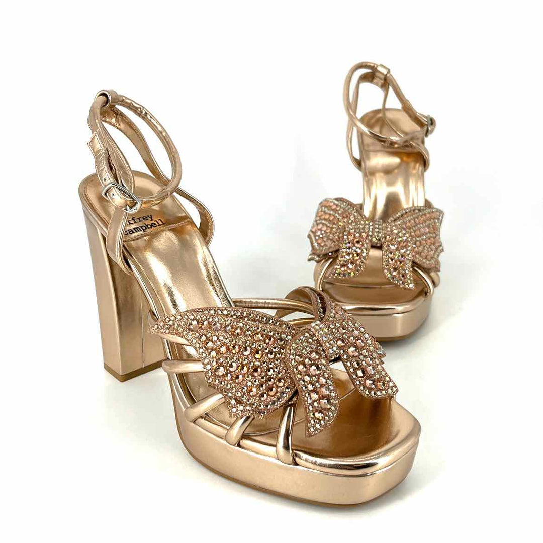 Shoe Size 6.5 JEFFREY CAMPBELL Rose Gold Faux Leather Sandals