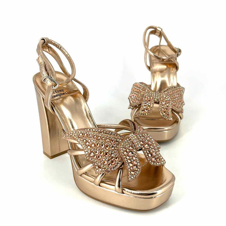 Shoe Size 6.5 JEFFREY CAMPBELL Rose Gold Faux Leather Sandals