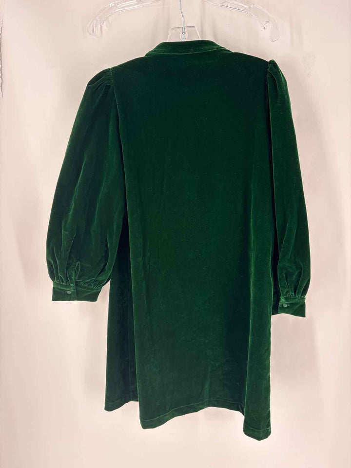 Size S POMANDER PLACE Green Velour Dress