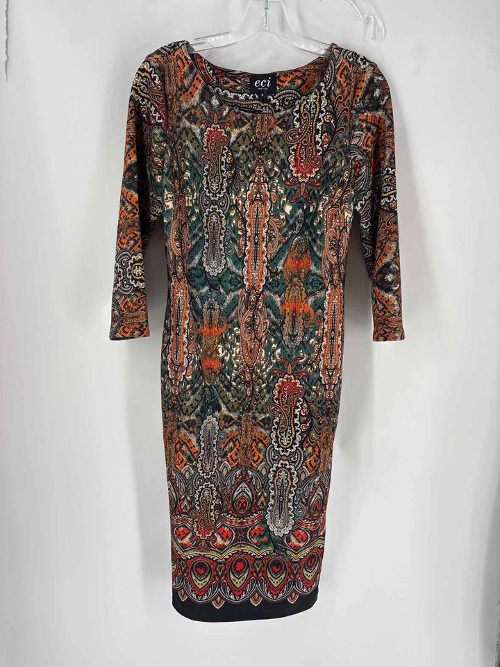 Size 6 ECI Multi-Color Dress