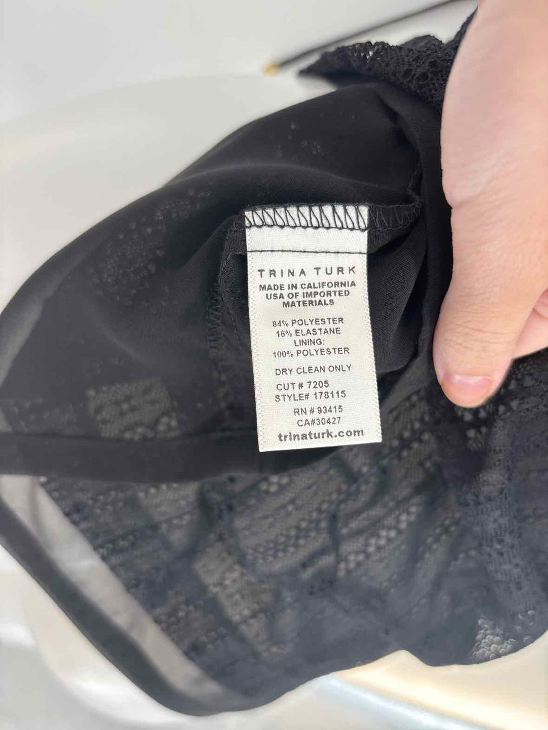 Size XS TRINA TURK Black Lace Shirt