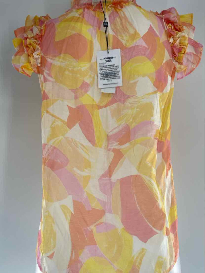 Size S Yellow Print Shirt
