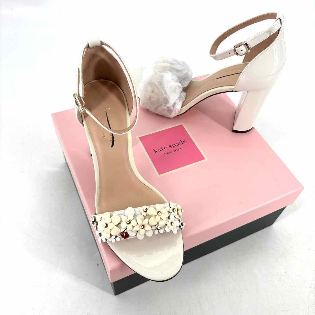 Shoe Size 7 Kate Spade White PATENT Beaded Pumps