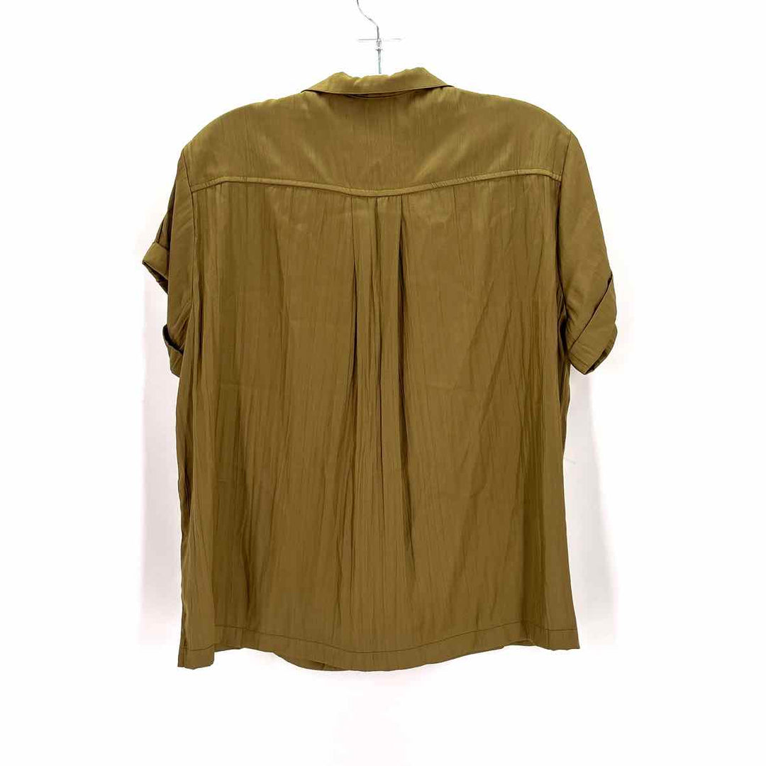 Size XS Anthropologie Olive Sateen Shirt