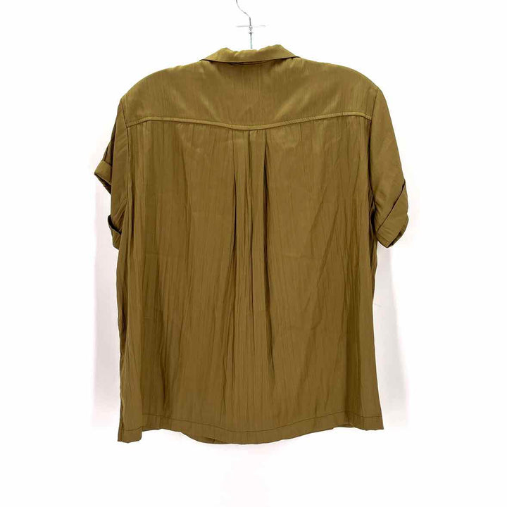 Size XS Anthropologie Olive Sateen Shirt