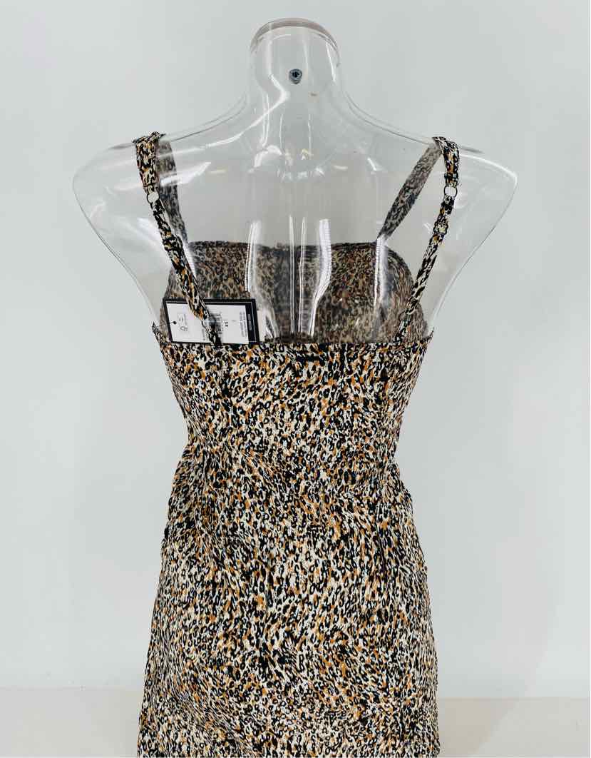 Size XS Brown Print Dress